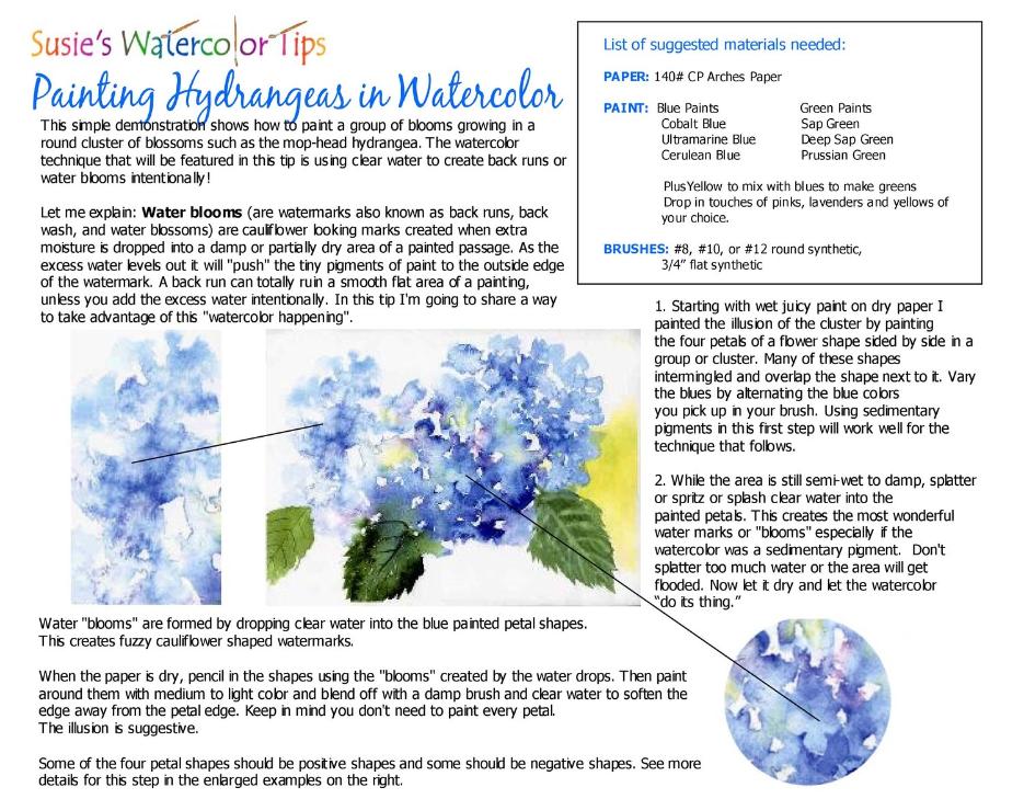Painting Hydrangeas in Watercolor Free Tip